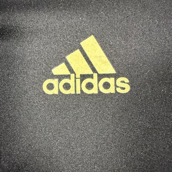 Adidas Womens S Black Active Tee Gold Logo Mesh Panels Running Training Top - Picture 6 of 9